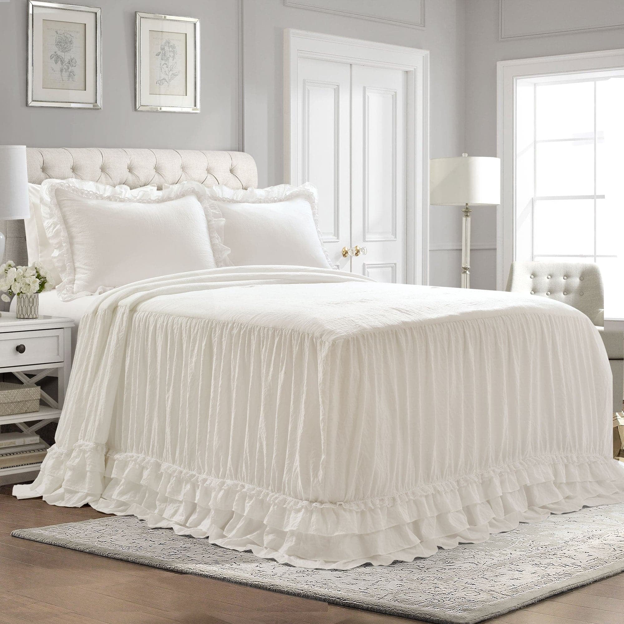 Lush Decor Ella Ruffle Lace Bedspread, King