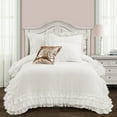 thumbnail image 1 of Lush Decor Ruffled Bedding Comforter Set, Parisian Vintage Chic Ruffle Lace, White, 2-Piece, Twin XL, 1 of 11