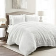 thumbnail image 1 of Lush Decor Emma Faux Fur Duvet Cover - Light Gray - Full/Queen, 1 of 11