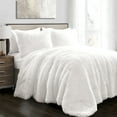 thumbnail image 1 of Lush Decor Emma Faux Fur Polyester Comforter, Full/Queen, White, 3-Pc Set, 1 of 11