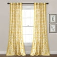 thumbnail image 1 of Lush Decor Emma Textured Jacobean Window Curtain Panels Yellow Single 52X84, 1 of 8