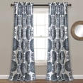 thumbnail image 1 of Lush Decor Evelyn Medallion Room Darkening 95" x 52" + 2" Header Medallion Navy 100% Polyester 3" Rod Pocket Pair Window Panel, 1 of 11