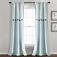 thumbnail image 1 of Lush Decor Farmhouse Button Stripe Window Curtain Panels - Blue - 40 X 84, 1 of 11