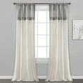 thumbnail image 1 of Lush Decor Farmhouse Faux Linen Colorblock Pleated Sheer Window Curtain Panels Gray/Off White 40X84 Set, 1 of 11
