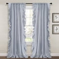 thumbnail image 1 of Lush Decor Farmhouse Reyna Ruffle Window Curtain Panels Navy 54x84 Set, 1 of 11