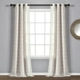 thumbnail image 1 of Lush Decor Farmhouse Sheer 84" x 38" Textured Beige Metal Grommets Pair Window Panel Curtain, 1 of 11