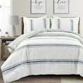 thumbnail image 1 of Lush Decor Farmhouse Stripe Comforter Navy 3Pc Set Full/Queen, 1 of 11