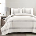 thumbnail image 1 of Lush Decor Farmhouse Stripe 3-Piece Farmhouse Quilt Sets, Full, 1 of 11