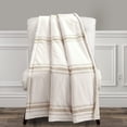 thumbnail image 1 of Lush Decor Farmhouse Stripe Cotton Reversible Throw, 60" x 50", Neutral, Single, 1 of 11