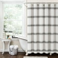 thumbnail image 1 of Lush Decor Farmhouse Stripe Cotton Shower Curtain Black Single 72X72, 1 of 11