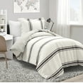 thumbnail image 1 of Lush Decor Farmhouse Stripe Duvet Cover - Black - Twin-XL, 1 of 11