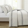 thumbnail image 1 of Lush Decor Farmhouse Stripe Duvet Cover Gray 3Pc Set King, 1 of 11