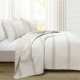 thumbnail image 1 of Lush Decor Farmhouse Stripe Reversible Cotton Quilt Neutral 3Pc Set King, 1 of 11