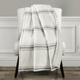 thumbnail image 1 of Lush Decor Farmhouse Stripe Throw Gray Single 50X60, 1 of 11