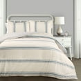 thumbnail image 1 of "Lush Decor Farmhouse Stripe Traditional Reversible Comforter, Full/Queen, Blue, 3-Pc Set", 1 of 11