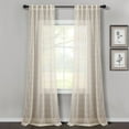 thumbnail image 1 of Lush Decor Farmhouse Textured Back Tab/Rod Pocket Sheer Window Curtain Panels Beige 38x84 Set, 1 of 11