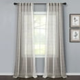 thumbnail image 1 of Lush Decor Farmhouse Textured Back Tab/Rod Pocket Sheer Window Curtain Panels Gray 38x84 Set, 1 of 11