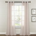 thumbnail image 1 of Lush Decor Farmhouse Textured Grommet Sheer Window Curtain Panels Blush 38X84 Set, 1 of 11