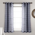 thumbnail image 1 of Lush Decor Farmhouse Textured Grommet Sheer Window Curtain Panels Navy 38X63 Set, 1 of 11