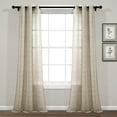 thumbnail image 1 of Lush Decor Farmhouse Textured Grommet Sheer Window Curtain Panels Neutral 38X120 Set, 1 of 11