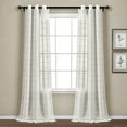 thumbnail image 1 of Lush Decor Farmhouse Textured Grommet Sheer Window Curtain Panels White 38X108 Set, 1 of 11