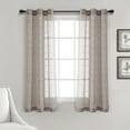 thumbnail image 1 of Lush Decor Farmhouse Textured Sheer Window Curtain Panels, Brown, 38x63 Set, 1 of 9