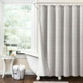 thumbnail image 1 of Lush Decor Farmhouse Textured Sheer With Peva Lining Shower Curtain Gray 2Pc Set 72X72, 1 of 11