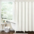 thumbnail image 1 of Lush Decor Farmhouse Textured Sheer With Peva Lining Shower Curtain White 2Pc Set 72X72, 1 of 11