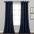 thumbnail image 1 of Lush Decor Fau x Linen Grommet Window Curtain Panels - Blue - 52 x 84, 1 of 11