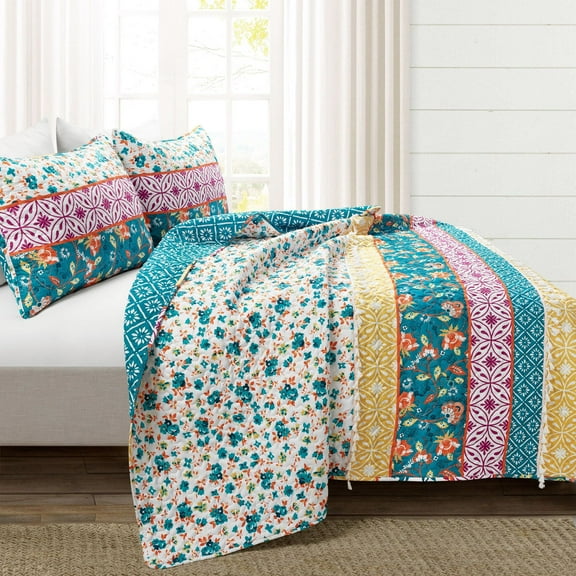 Lush Decor Floral 3 Piece Quilt Sets, King