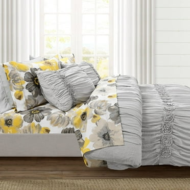 Lush Decor Floral Polyester Sheet Sets, Queen, (6 Pieces)