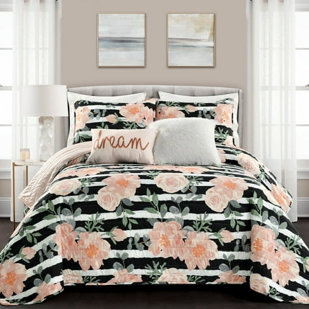 Lush Decor Floral Reversible Washable Quilt Sets, Full/Queen, Multi-color, 5-Pieces price history and forecast - Lush Decor 1201550