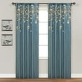 thumbnail image 1 of Lush Decor Flower Drops 95" x 42" Floral Blue 100% Polyester 3" Rod Pocket Single Window Panel, 1 of 10