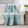 thumbnail image 1 of Lush Decor French Country Toile Cotton Reversible Throw, 60x50, Blue/White, Single, 1 of 7