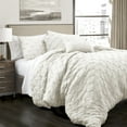thumbnail image 1 of Lush Decor Generic Ravello Pin tuck Traditional Off-White Solid Print Microfiber Comforters, Full/Queen, Reversible 5 Count, 1 of 11