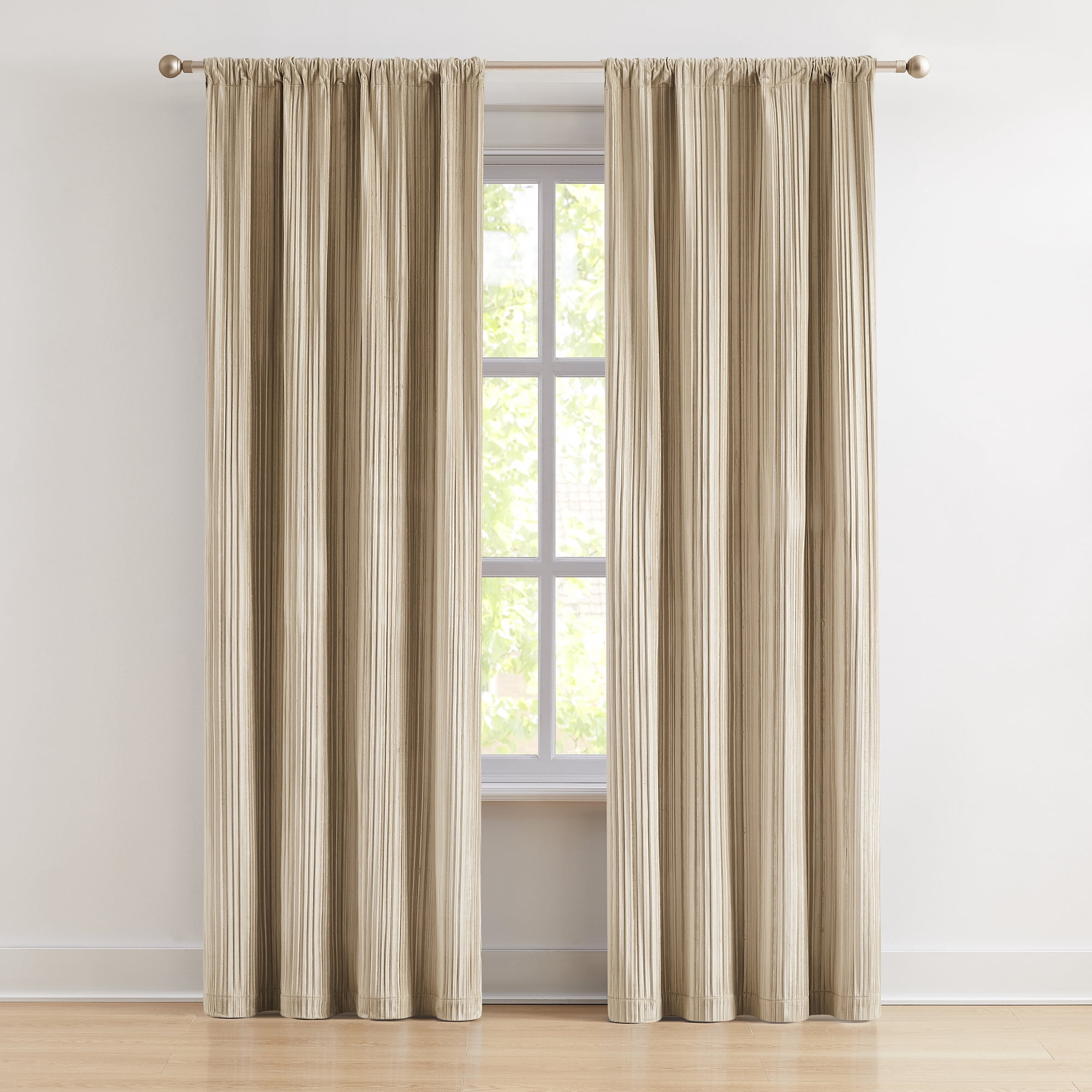 Lush Decor Glam Pleated Velvet Light Filtering Window Curtain Panels ...