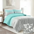 thumbnail image 1 of Lush Decor Glitter Ombre Metallic Print Comforter Aqua/Gray 5Pc Set Full/Queen, 1 of 8