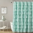 thumbnail image 1 of Lush Decor Green Ruffle Shower Curtain, 72" x 72", 1 of 11