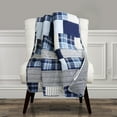 thumbnail image 1 of Lush Decor Greenville Patchwork Cotton Reversible Throw, 60x50, Navy, Single, 1 of 11