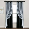 thumbnail image 1 of Lush Decor Grommet Sheer Panels With Insulated Blackout Lining Black 38X84 Set, 1 of 11