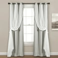 thumbnail image 1 of Lush Decor Grommet Sheer Window Curtain Panels With Insulated Blackout Lining Solid Color 100% Polyester, Light Gray, 95''L x 38''W, Set of 2, 1 of 11
