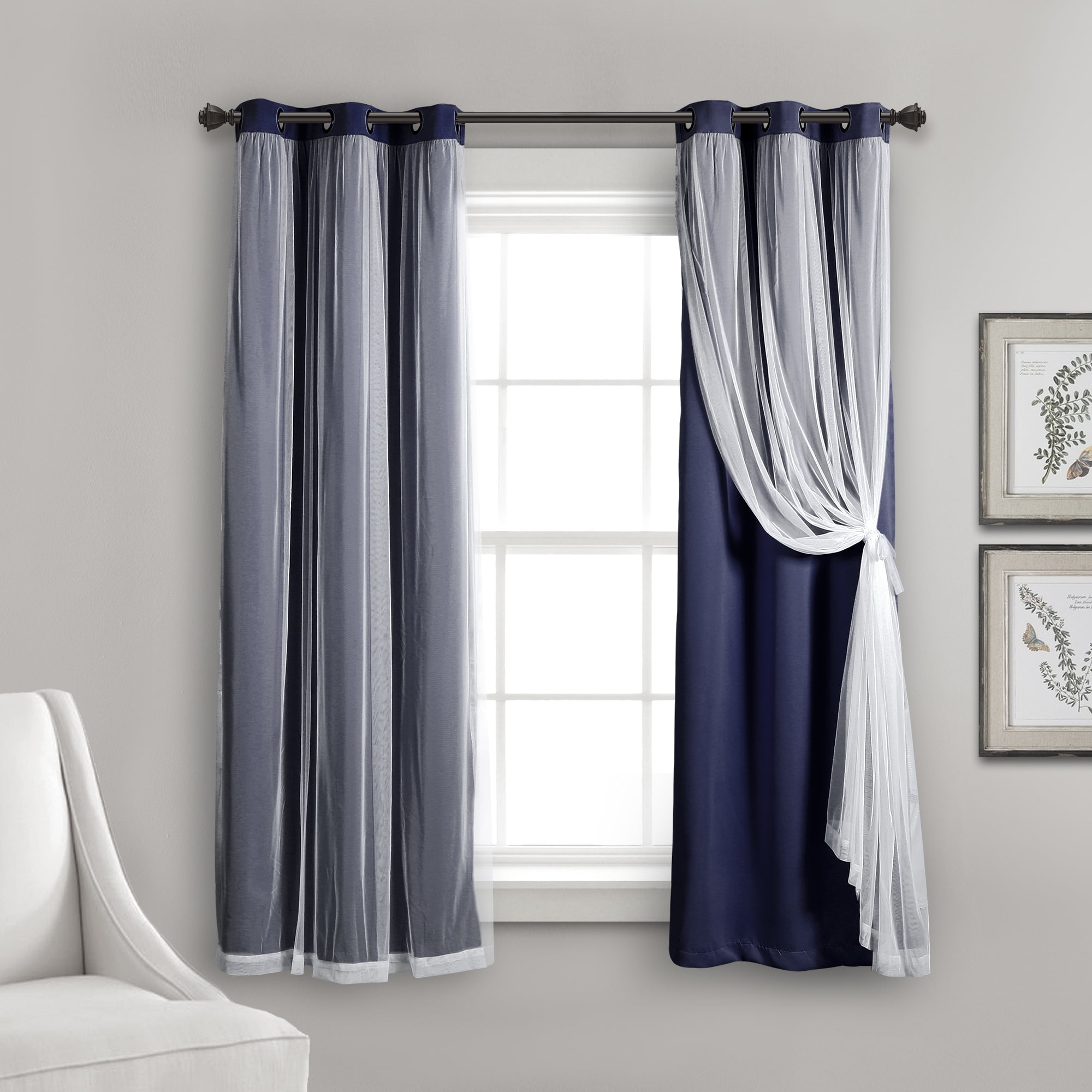 Lush Decor Grommet Sheer Window Curtain Panels With Insulated