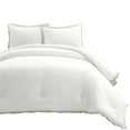 thumbnail image 1 of Lush Decor Hampton Double Flange Embroidered Contrast Edge Cotton Comforter Set, 3 Piece Set, Full/ Queen, White & Black - Hotel Bedding Set - Black Trim - White Comforter - Minimalist Decor, 1 of 6