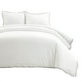 thumbnail image 1 of Lush Decor Hampton Double Flange Embroidered Contrast Edge Cotton Duvet Cover Set, 3 Piece Set, King, White & Black - Hotel Bedding Set - Black Trim - White Duvet Cover - Minimalist Decor, 1 of 8
