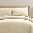 thumbnail image 1 of Lush Decor Haniya Solid Waffle Woven Textured Cotton Quilt Set, 3 Piece Set, King, Neutral - Soft Waffle Quilt - Neutral Bedding Set - Minimalist, Modern & Farmhouse Bedroom Decor, 1 of 8