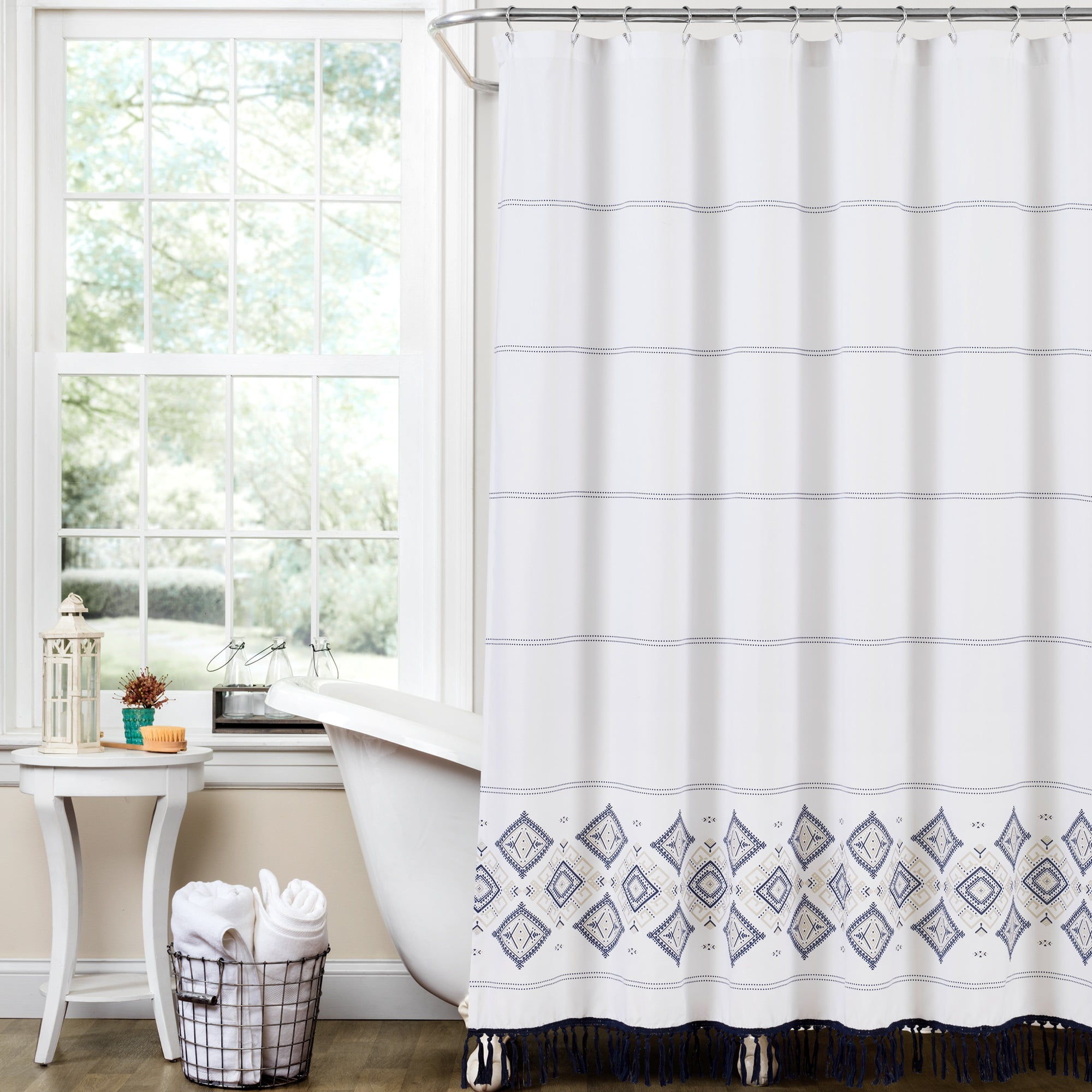 Seersucker Striped 100% Cotton Shower Curtain & Reviews