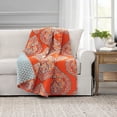 thumbnail image 1 of Lush Decor Harley Damask Polyester Reversible Throw, 60x50, Tangerine, Single, 1 of 3