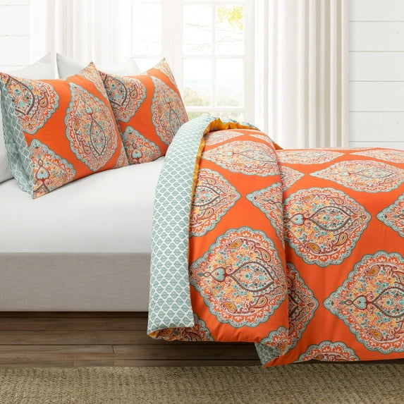 Lush Decor Harley Duvet Cover - Tangerine - Full/Queen