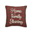 thumbnail image 1 of Lush Decor Home Family Blessing Plaid Embroidery Script Decorative Pillow Cover - Red - 20 L x 20 W In., 1 of 7