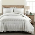 thumbnail image 1 of Lush Decor Hygge Geo Reversible Cotton Duvet Taupe/White 3Pc Set Full/Queen, 1 of 11